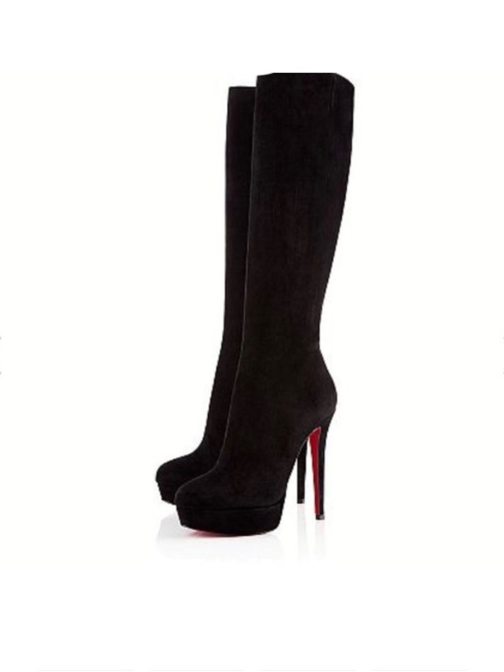 Christian Louboutin Bianca Botta Rubber Soled Knee high suede 37 Platform Boots